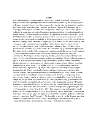 Sportininkų motyvacijos analizė remiantis Vallerand hierarchiniu vidinės ir išorinės motyvacijos modeliu. Paveikslėlis 2