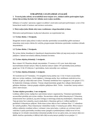 Sportininkų motyvacijos analizė remiantis Vallerand hierarchiniu vidinės ir išorinės motyvacijos modeliu. Paveikslėlis 3