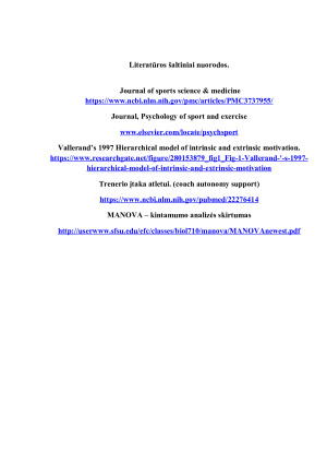 Sportininkų motyvacijos analizė remiantis Vallerand hierarchiniu vidinės ir išorinės motyvacijos modeliu. Paveikslėlis 8