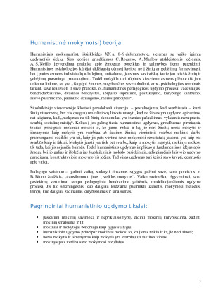 Biheivioristinė ir humanistinė teorijos bei jų taikymas edukacijoje. Paveikslėlis 7