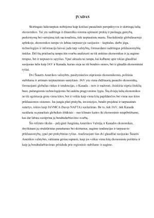 JAV ir Kanados ekonomikos palyginimas - struktūra, augimas ir tarpusavio priklausomybė_. Paveikslėlis 3