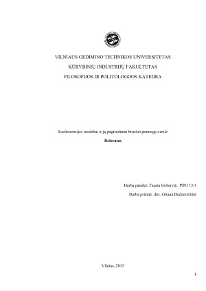 Konkurencijos modeliai ir jų pagrindiniai bruožai pramogų versle