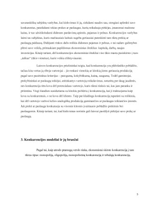 Konkurencijos modeliai ir jų pagrindiniai bruožai pramogų versle. Paveikslėlis 5