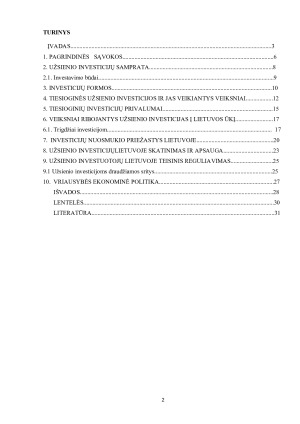 TIESIOGINĖS UŽSIENIO INVESTICIJOS LIETUVOJE. Paveikslėlis 2