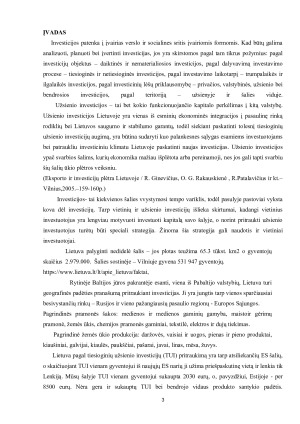 TIESIOGINĖS UŽSIENIO INVESTICIJOS LIETUVOJE. Paveikslėlis 3