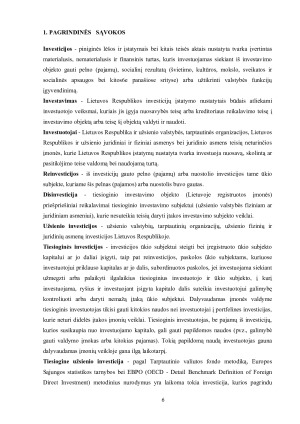 TIESIOGINĖS UŽSIENIO INVESTICIJOS LIETUVOJE. Paveikslėlis 6