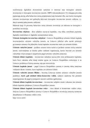 TIESIOGINĖS UŽSIENIO INVESTICIJOS LIETUVOJE. Paveikslėlis 7