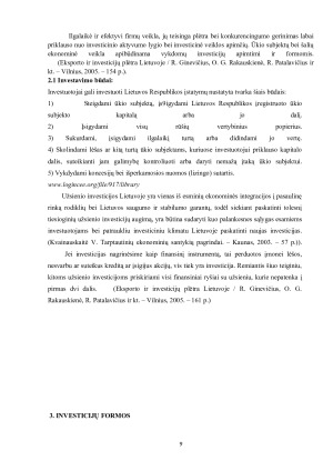 TIESIOGINĖS UŽSIENIO INVESTICIJOS LIETUVOJE. Paveikslėlis 9