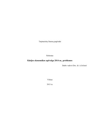 Kinijos ekonomikos apžvalga 2014 m., problemos