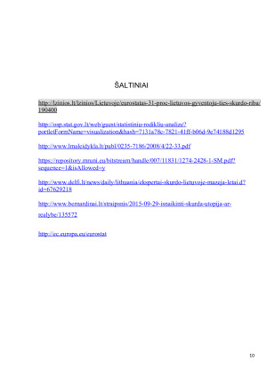 Skurdo priežastys, matavimo būdai ir padėtis Lietuvoje bei pasaulyje. Paveikslėlis 8