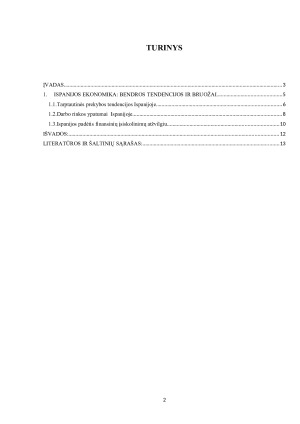 PIETŲ EUROPOS VALSTYBIŲ EKONOMINĖ SITUACIJA ŠIANDIEN ISPANIJOS ATVEJO ANALIZĖ. Paveikslėlis 2