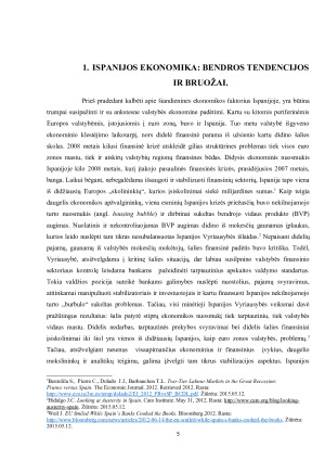 PIETŲ EUROPOS VALSTYBIŲ EKONOMINĖ SITUACIJA ŠIANDIEN ISPANIJOS ATVEJO ANALIZĖ. Paveikslėlis 5