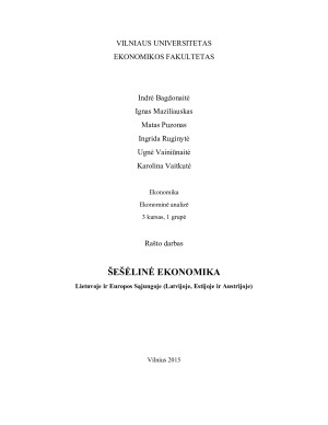 ŠEŠĖLINĖ EKONOMIKA. Lietuvoje ir Europos Sąjungoje (Latvijoje, Estijoje ir Austrijoje)