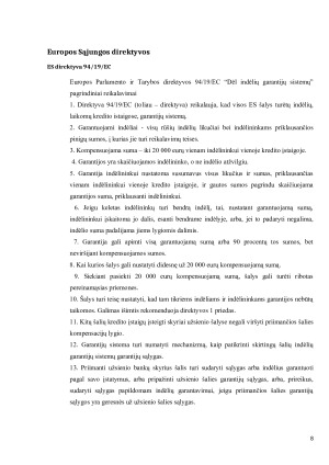Indėlių draudimo sistema ES – privalumai ir problemos. Paveikslėlis 8