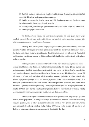 Indėlių draudimo sistema ES – privalumai ir problemos. Paveikslėlis 9