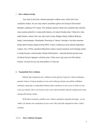 Euro tarptautinis vaidmuo ir jo perspektyvinis vertinimas. Paveikslėlis 4