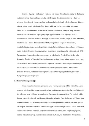 Euro tarptautinis vaidmuo ir jo perspektyvinis vertinimas. Paveikslėlis 5