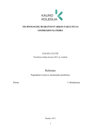 Pagrindinės Lietuvos ekonominės problemos