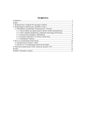 Nesąžininga konkurencija ir jos apraiškos formos Lietuvoje