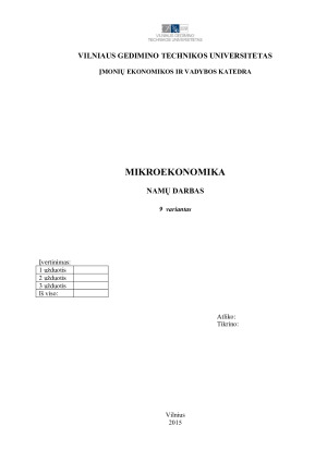 Mikroekonomikos namų darbas
