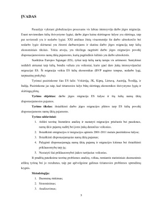 Darbo jėgos migracijos plėtros tarp Europos Sąjungos šalių poveikis disponuojamosioms namų ūkių pajamoms. Paveikslėlis 3