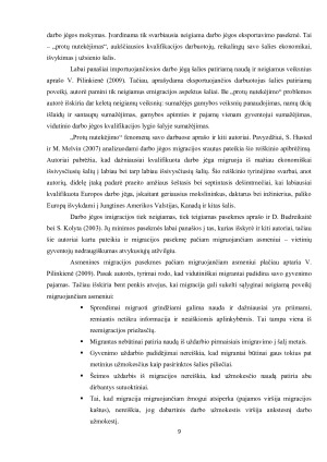 Darbo jėgos migracijos plėtros tarp Europos Sąjungos šalių poveikis disponuojamosioms namų ūkių pajamoms. Paveikslėlis 9