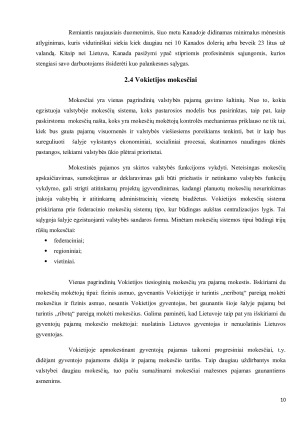 Tiesioginiai mokesčiai ir pajamos iš jų į valstybės biudžetą Kanadoje, Vokietijoje, Danijoje ir Italijoje. Paveikslėlis 10