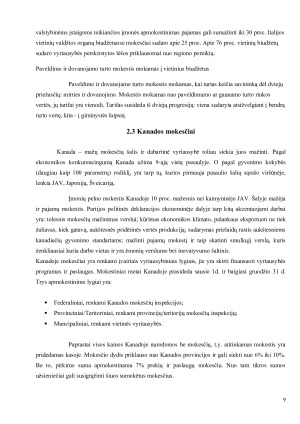 Tiesioginiai mokesčiai ir pajamos iš jų į valstybės biudžetą Kanadoje, Vokietijoje, Danijoje ir Italijoje. Paveikslėlis 9