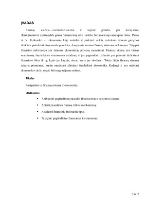 Finansų sistema ir ekonomika. Paveikslėlis 3