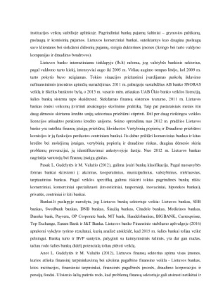 Bankų sektoriaus reikšmė ir vaidmuo Lietuvos ekonomikoje. Paveikslėlis 3