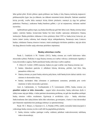 Bankų sektoriaus reikšmė ir vaidmuo Lietuvos ekonomikoje. Paveikslėlis 4