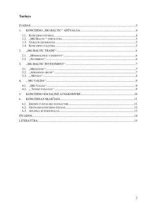 KONCERNO ,,MG BALTIC‘‘ VEIKLOS ANALIZĖ. Paveikslėlis 2