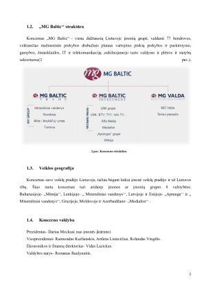 KONCERNO ,,MG BALTIC‘‘ VEIKLOS ANALIZĖ. Paveikslėlis 5