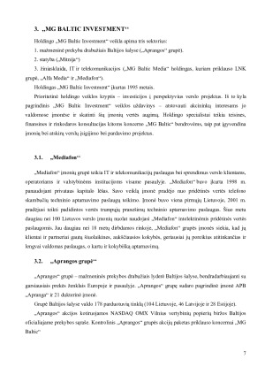KONCERNO ,,MG BALTIC‘‘ VEIKLOS ANALIZĖ. Paveikslėlis 7