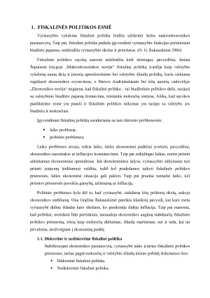 FISKALINĖS POLITIKOS PRIEMONĖS, ESANT RECESINIAM TARPSNIUI. Paveikslėlis 4