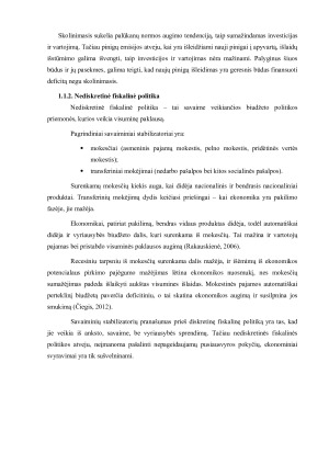 FISKALINĖS POLITIKOS PRIEMONĖS, ESANT RECESINIAM TARPSNIUI. Paveikslėlis 6