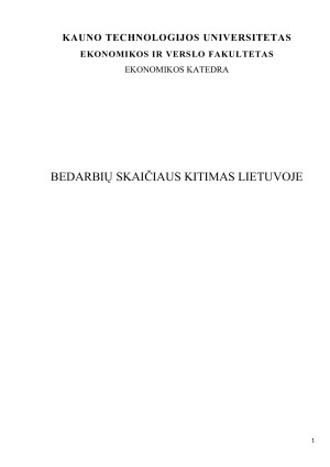BEDARBIŲ SKAIČIAUS KITIMAS LIETUVOJE