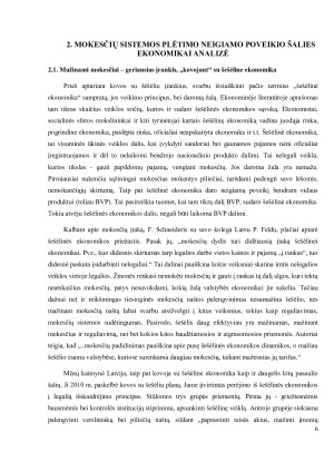 Mokesčių sistemos plėtimo neigiamo poveikio šalies ekonomikai analizė. Paveikslėlis 6