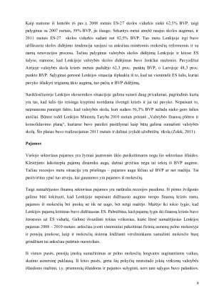 LENKIJOS FISKALINĖS POLITIKOS VERTINIMAS PASAULIO FINANSŲ KRIZĖS KONTEKSTE. Paveikslėlis 9