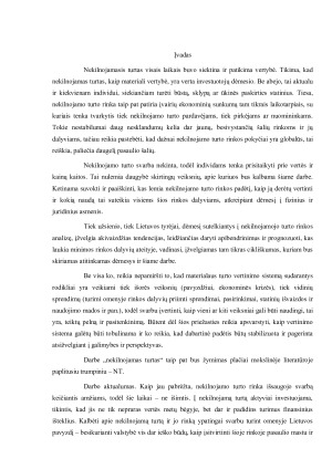 Nekilnojamojo turto rinkos reikšmė, veiksniai ir tendencijos Lietuvoje