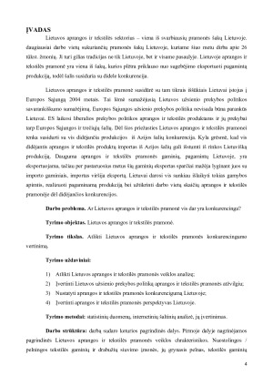 Lietuvos aprangos ir tekstilės pramonės konkurencingumo vertinimas. Paveikslėlis 4