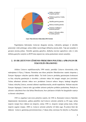 Lietuvos aprangos ir tekstilės pramonės konkurencingumo vertinimas. Paveikslėlis 8