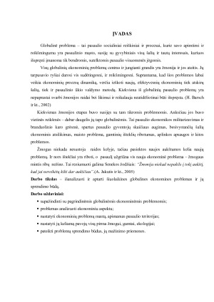 ŠIUOLAIKINĖS GLOBALINĖS EKONOMINĖS PROBLEMOS IR JŲ SPRENDIMAS. Paveikslėlis 3