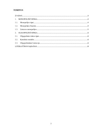 MONOPOLINĖ IR OLIGOPOLINĖ RINKOS. Paveikslėlis 2