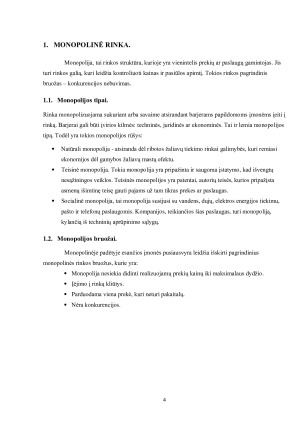 MONOPOLINĖ IR OLIGOPOLINĖ RINKOS. Paveikslėlis 4