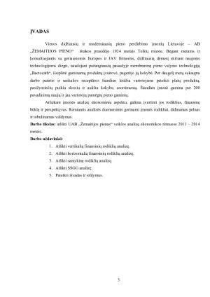 AB „ŽEMAITIJOS PIENAS“ VEIKLOS ANALIZĖ EKONOMIKOS RĖMUOSE. Paveikslėlis 3