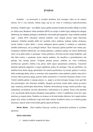 NEDARBO PRIEŽASČIŲ IR SOCIALINIŲ PASEKMIŲ LYGINAMOJI ANALIZĖ. Paveikslėlis 2