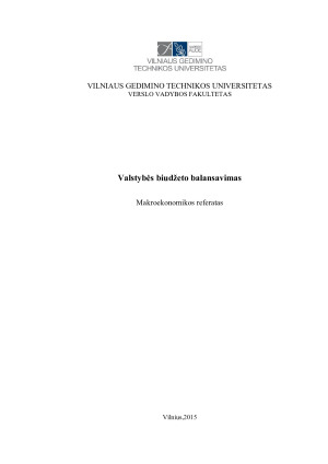 Valstybės biudžeto balansavimas