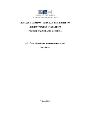 AB „Žemaitijos pienas“ finansinės veiklos analizė