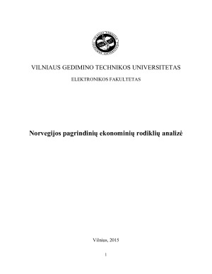 Norvegijos pagrindinių ekonominių rodiklių analizė